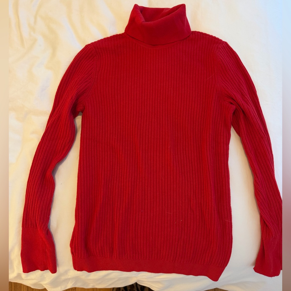 Talbots Vibrant Red Knit Turtleneck